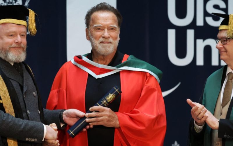 Belfast welcomes Arnold Schwarzenegger back as he receives honorary degree