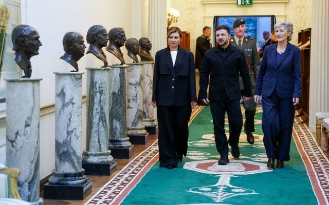 Dec 2025: President of Ukraine Volodymyr Zelensky and his wife First Lady Olena Zelenska visit to Áras an Uachtaráin on a courtesy call with President of Ireland Catherine Connolly.
