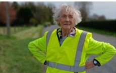 91-year-old activist arrives at Irish parliament after marathon walk from Shannon