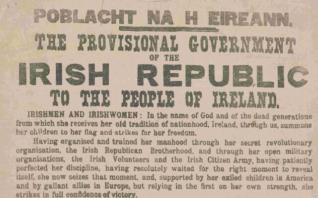 The Proclamation of the Irish Republic. “Poblacht na hEireann / The Provisional Government of the Irish Republic to the People of Ireland.” Printed by the Gaelic Press, Dublin, on the anniversary of the Easter Rising, 1917. Henry W. and Albert A. Berg Collection of English and American Literature, The New York Public Library, Astor, Lenox and Tilden Foundations.
