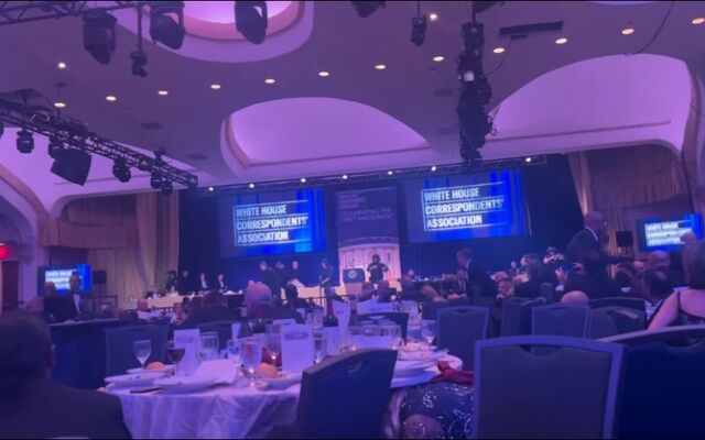 A still from footage taken by the former RTE presenter Caitríona Perry who was in attendance at the White House Correspondents’ Association Dinner on Saturday.