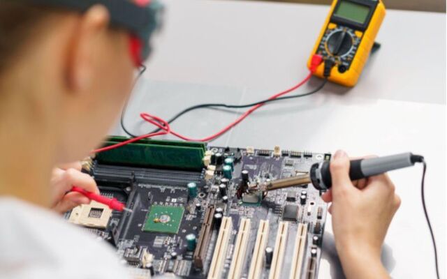 A PAT Tester checking the electrical activity of the equipment.