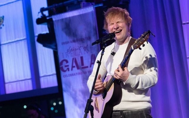 Ed Sheeran performing at the Irish Arts Center Gala in 2022.