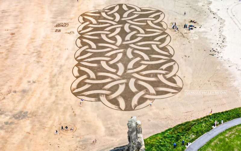 World record Celtic knot sand art unveiled on Kerry beach