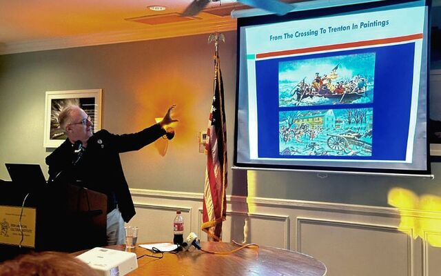 Dr. Alan Delozier delivers his presentation “Irish & New Jersey in the American Revolution – An Introduction” to the Irish American Society of the Jersey Shore.