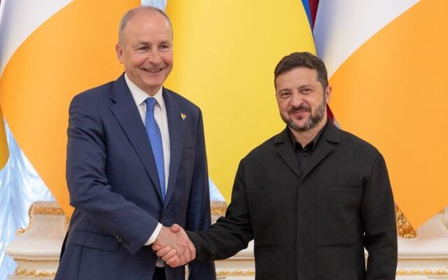 July 23, 2026: Taoiseach Micheál Martin with Ukrainian President Volodymyr Zelenskyy in Kyiv.