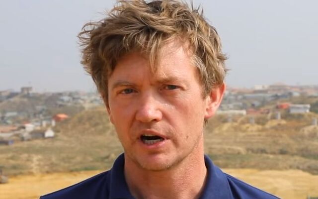Mick Ryan, pictured here at Kutupalong camp in a video shared by the WFP in April 2018.