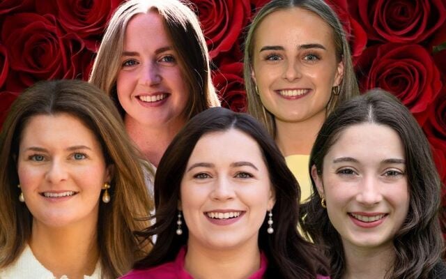 Clockwise from Top Left: San Francisco Rose Sarah Johnston, New York Rose Ciara McGinty, Texas Rose Ally Padgett, Chicago Rose Fiona Gaffney, Carolina Rose Grace O\'Halloran.