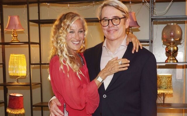 Sarah Jessica Parker and Matthew Broderick at the opening night of the Irish Repertory Theatre production of \'Ulster American\' at the Abbey Theatre in Dublin on August 13, 2026.