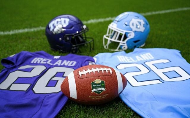 TCU & UNC will meet in Dublin\'s Aviva Stadium for the 2026 Aer Lingus College Football Classic on August 29.