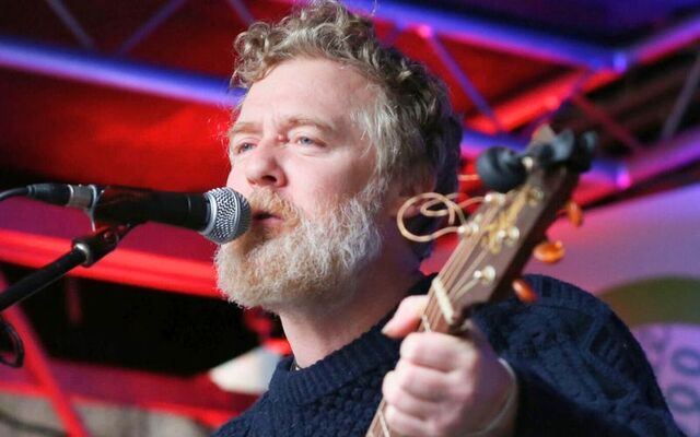 December 12, 2017: Glen Hansard performing at a protest against Ireland\'s homeless situation outside the Dáil in Dublin.