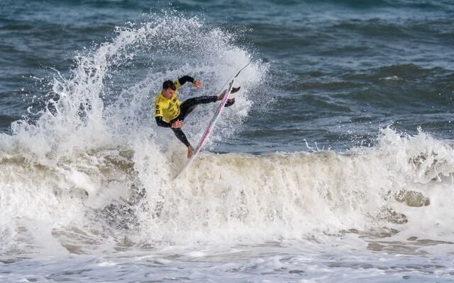 Gearóid Mcdaid, the Sligo surfer, in action.