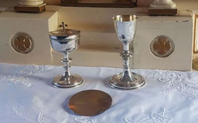 The chalice from Joseph Plunkett and Grace Gifford\'s Kilmainham wedding.