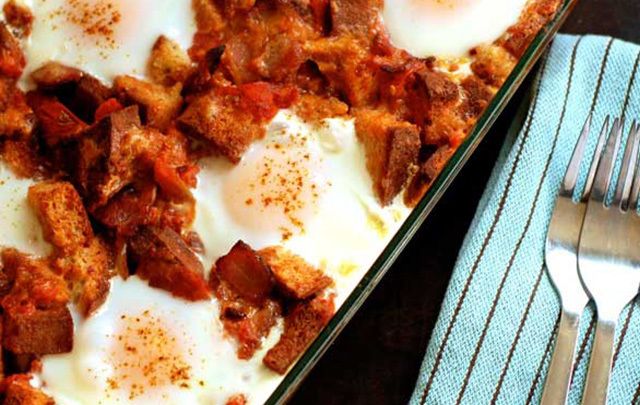 This breakfast bake recipe is perfect for Sunday brunch with a large group!