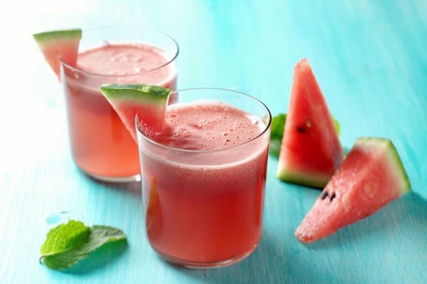 Chef Michael Gilligan likes to add a bit of gin to his watermelon lemonade recipe!