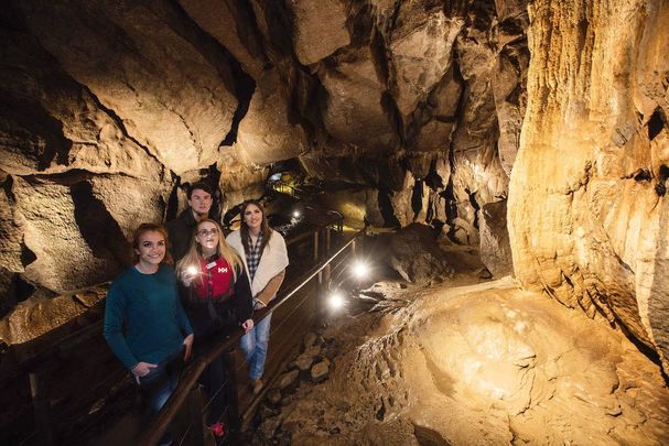 Tourists enjoy the Marble Arch Caves in County Fermanagh. 