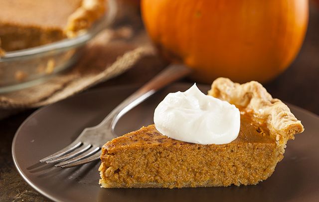 Seasonal and delicious pumpkin pie.