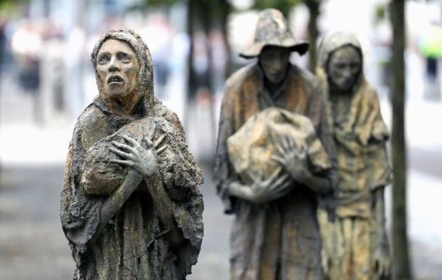 The Famine Memorial in Dublin, Ireland.