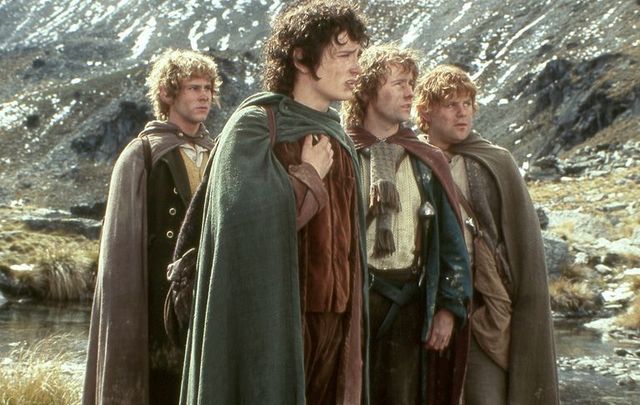 Frodo and his Hobbit pals in The Lord of The Rings