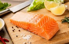 Pan-seared salmon with sorrel and apples