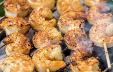 Chef Gilligan's barbecued spiced shrimp and tomato salad recipe