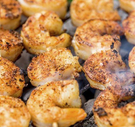 Chef Gilligan’s barbecued spiced shrimp salad is made for summer grilling