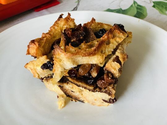 Bread and butter pudding.