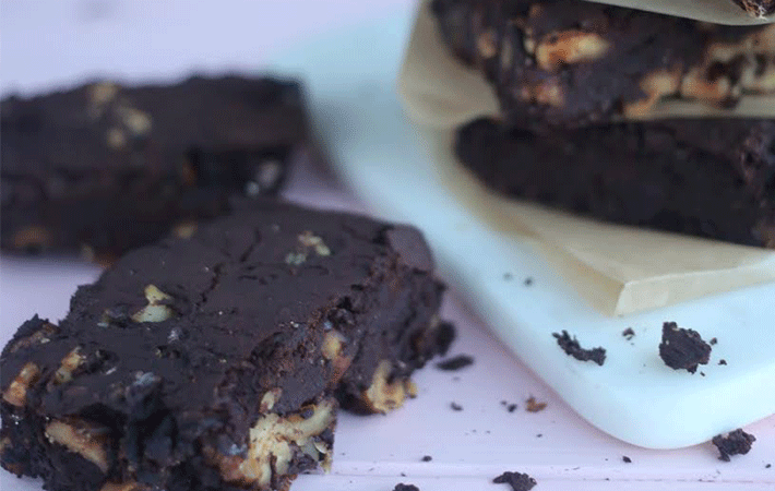 Rozanna Purcell's healthy black bean walnut brownie recipe 