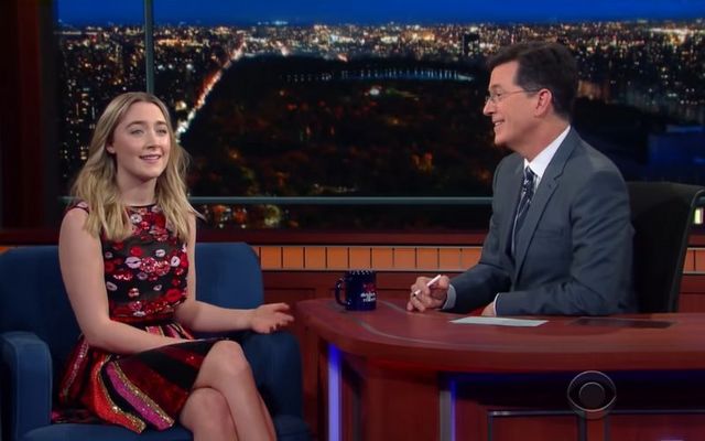 Saoirse Ronan helps Stephen Colbert out with some Irish name pronunciations on The Late Show.