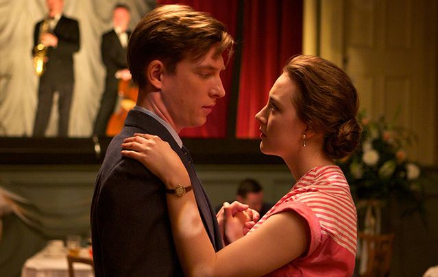 Domhnall Gleeson as \"Jim\" and Saoirse Ronan as \"Eilis\" in the Oscar nominated moive, Brooklyn.