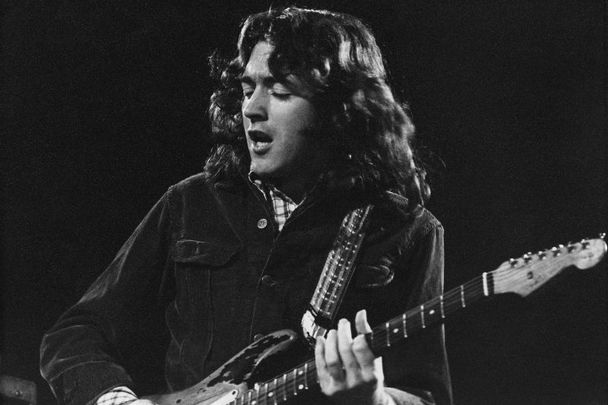 July 11, 1975: Irish guitarist and songwriter Rory Gallagher performing at the Montreux Jazz Festival, Switzerland.