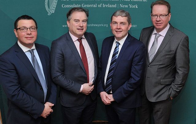 Members of the Real Estate Alliance, including Michael O’Connor (left), at the Irish Consulate last week.