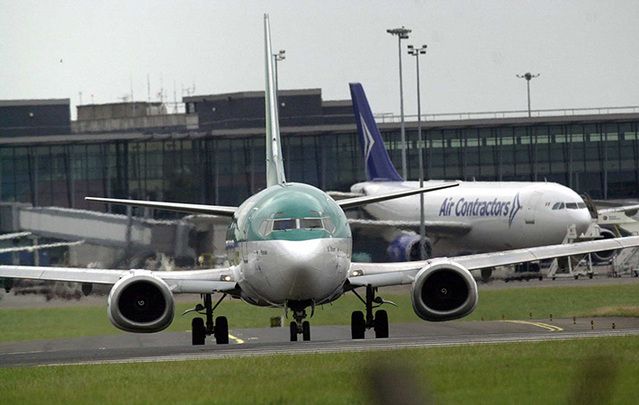 Aer Lingus plane taxiing at Dublin Airport: Capital’s airport and Ireland connectivity is key as 82% of tourists arrived by air to Dublin.