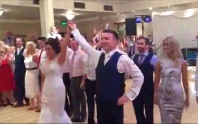 This group of professional Irish dancers put on a show for the wedding guests