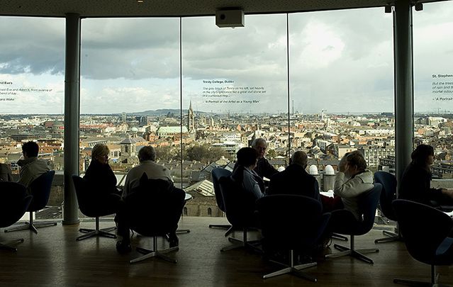 Tourists enjoying the view from the Gravity Bar, Guinness Storehouse: “US market is performing particularly well this year so far. This bodes well for a good summer season.”