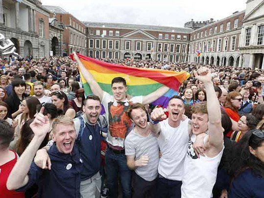 People of Ireland celebrate a Yes vote for same-sex marriage in Ireland.
