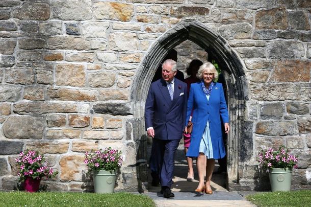 The Prince of Wales and the Duchess of Cornwall at Donegal Castle in Donegal Town on May 25, 2016.