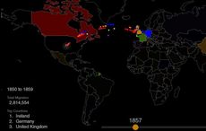 Hypnotizing animated map shows immigration to the US over 200 years