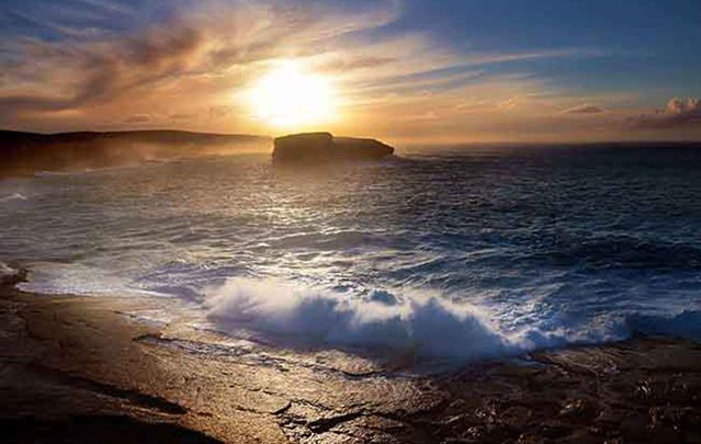 The Kilkee Castle as seen from Dunlicka Castle on Loop Head Peninsula Co Clare