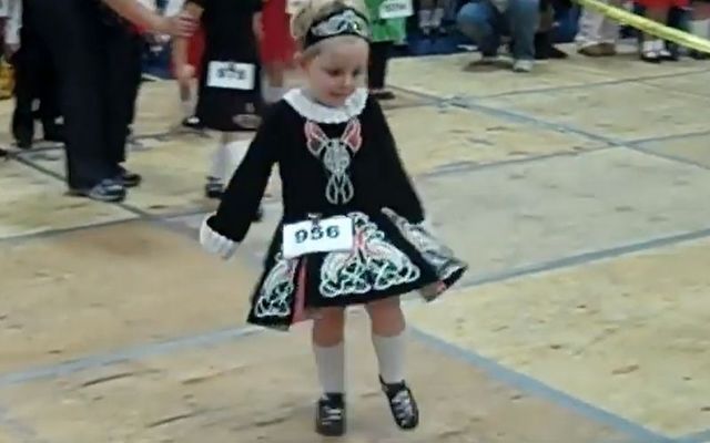 This tiny Irish dancer already knows how to win over a crowd!