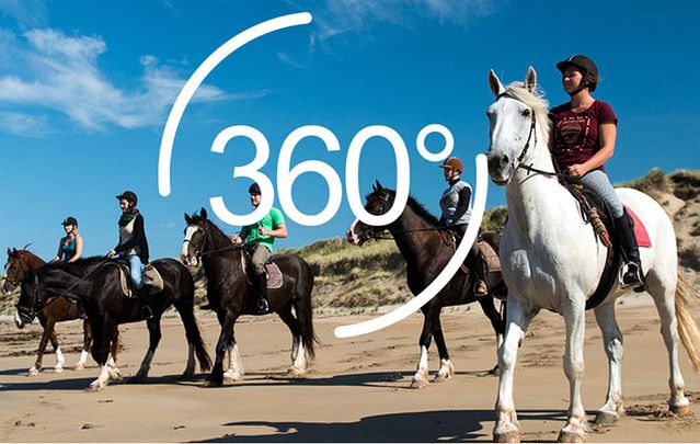 Riders from Island View Riding Stables on Streedagh Beach close to Grand in County, Silgo.