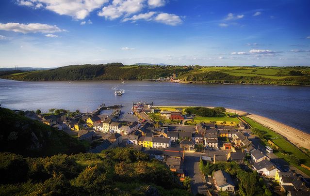 View of Waterford Harbour with the ferry making for Passage East.