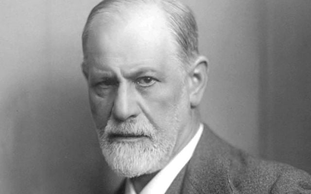 Photographic portrait of Sigmund Freud, signed by the sitter (\"Prof. Sigmund Freud\"), circa 1921.