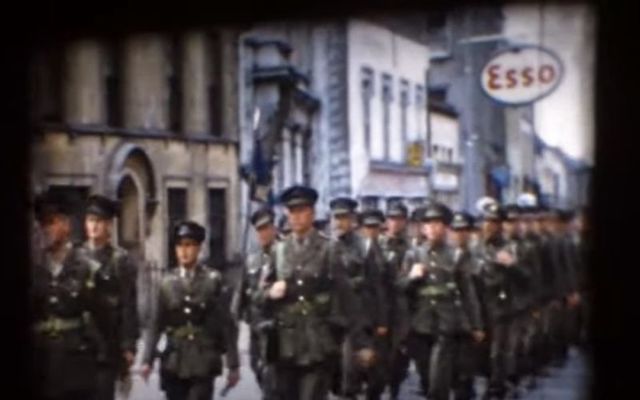 Irish Army Marching In Youghal 1956