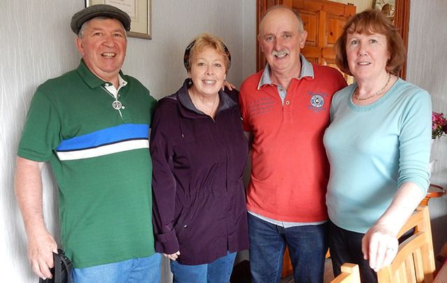 Mike & Kate (left) with hosts Luke and Ann at Dawn B&B, Kilmeaden, County Waterford.