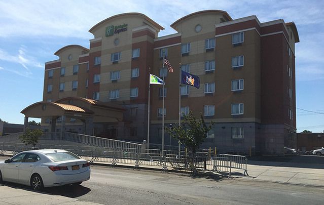 The hotel site of the proposed homeless shelter, which has Maspeth residents outraged.