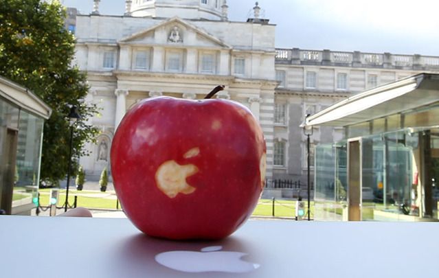 Ireland’s bad Apple deal threatens to upend Irish economy. A carved apple photographed outside the Government buildings, off Merrion Sq.