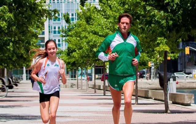 Michael Collins reaches Toronto with his daughter falling in step beside him for the last leg of an epic 549-mile journey. 