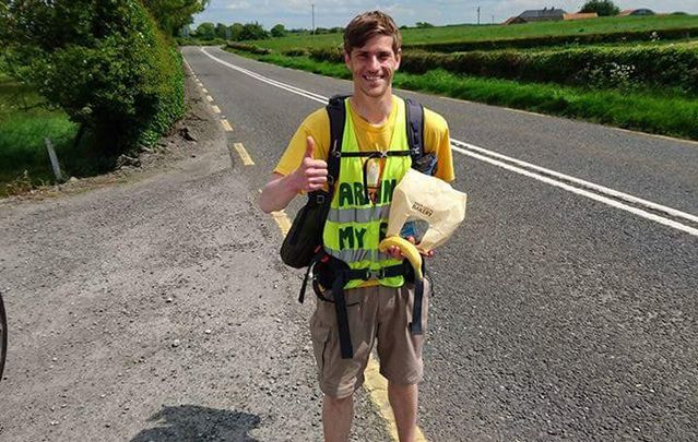 Eamonn Keaveney set out from his home in Claremorris, Co. Mayo on May 1 to walk over 1,200 miles (2,000 km).