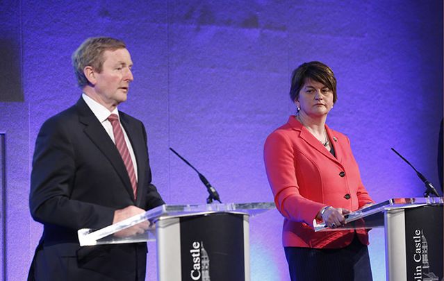 Taoiseach Enda Kenny and Northern Ireland First Minister Arlene Foster at a press conference of the North South Ministerial Council in Dublin Castle on Monday.